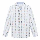 Boys White Cotton Shirt, 1, hi-res