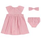Baby Girls Pink Dress & Headband Set, 1, hi-res