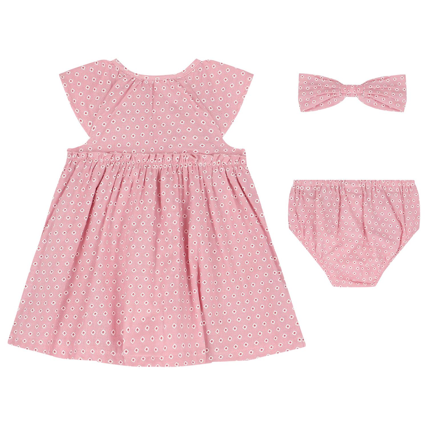 Baby Girls Pink Dress & Headband Set, 1, hi-res image number null