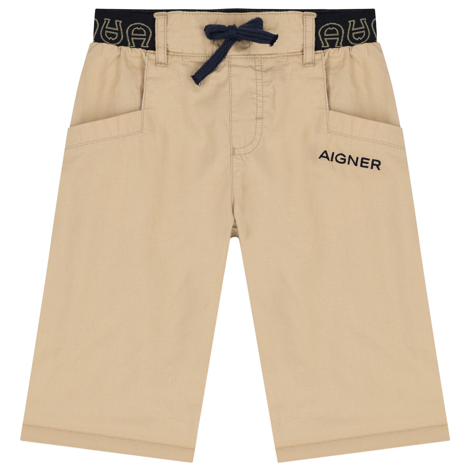 Boys Beige Logo Shorts, 1, hi-res image number null