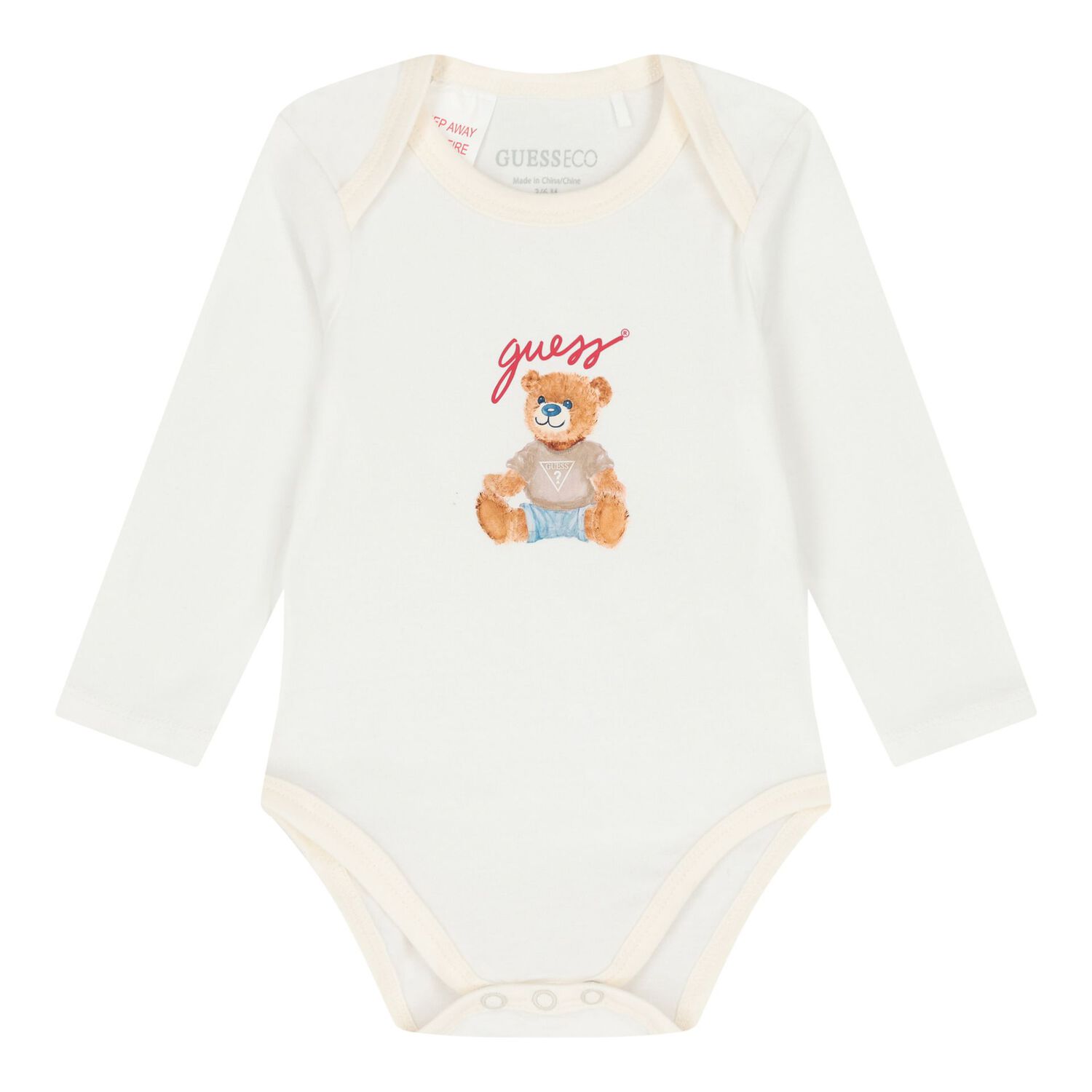 Ivory & White Teddy Bear Bodysuit Set, 1, hi-res