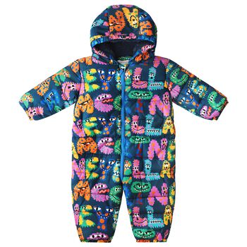 Baby Boys Navy Blue Monster Snowsuit