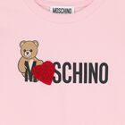 Girls Pink Teddy Bear Logo T-Shirt, 3, hi-res
