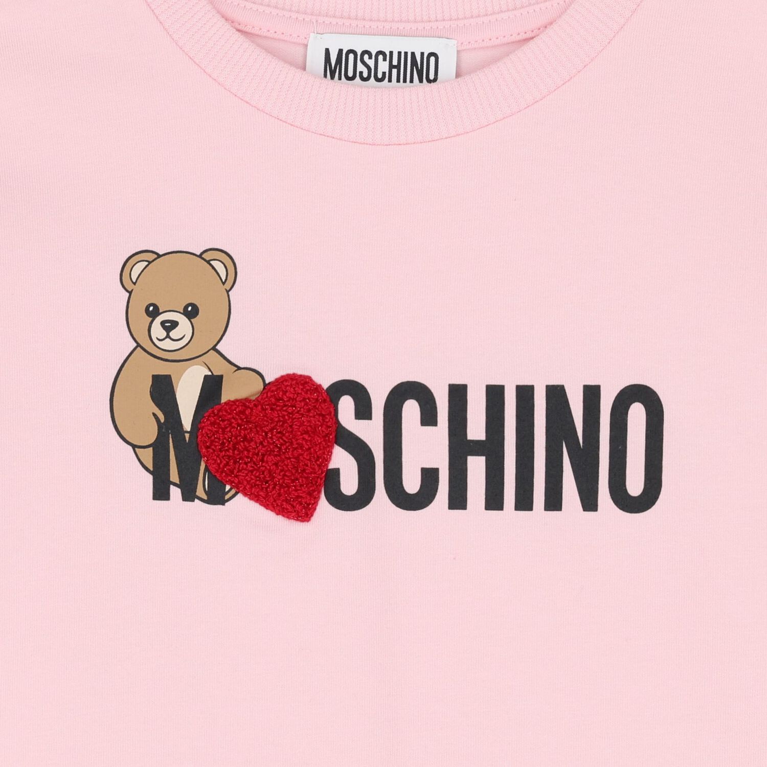 Girls Pink Teddy Bear Logo T-Shirt, 3, hi-res