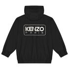 Black Logo Hooded Jacket, 1, hi-res