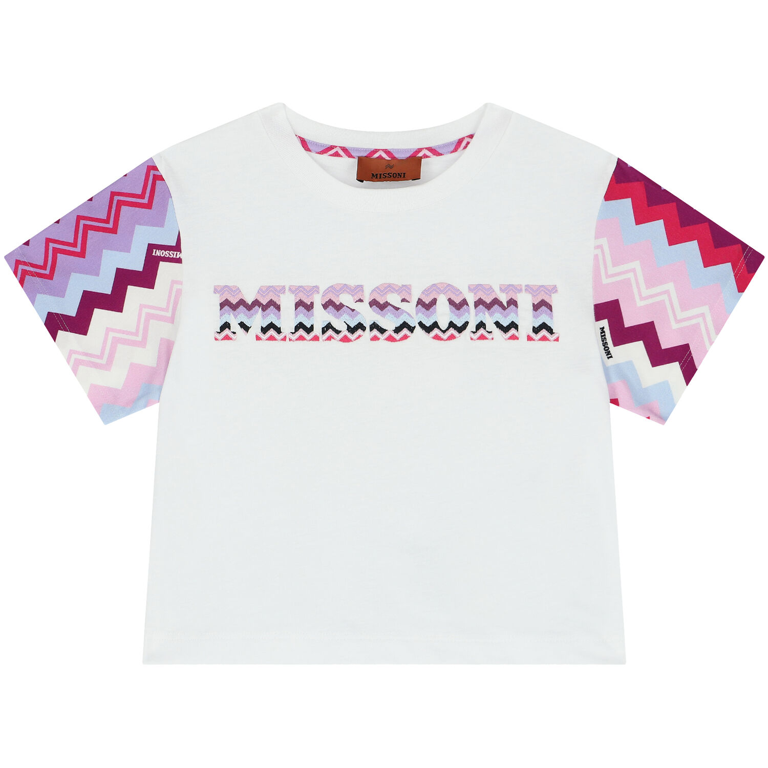 تيشيرت بنات بالشعار باللون الابيض, 1, hi-res