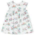 Baby Girls White & Green Rabbit Dress Set, 1, hi-res