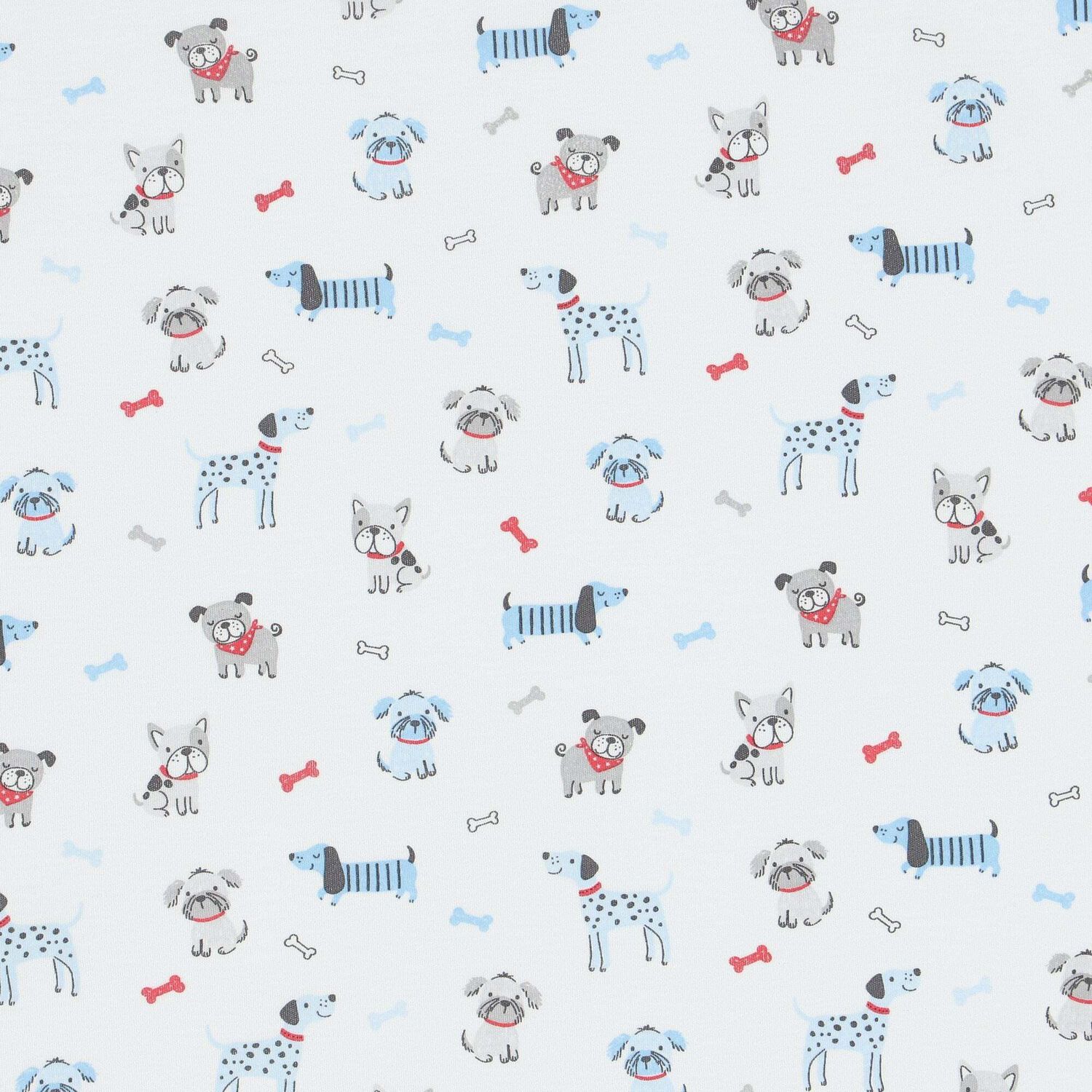 Baby Boys White Dogs Blanket, 1, hi-res