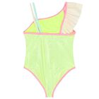 Girls Green Ruffled Swimsuit, 1, hi-res