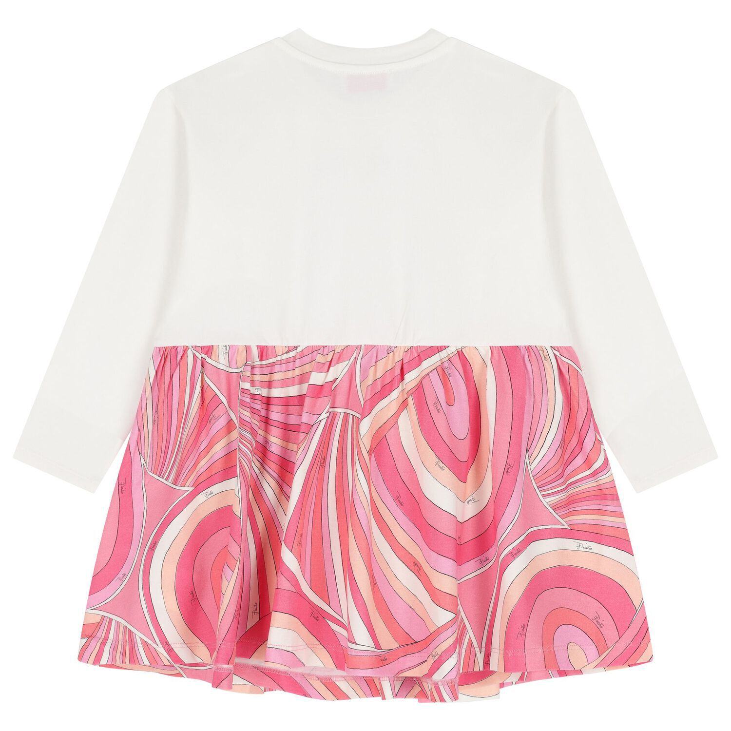 Girls Pink & White Logo Iride Dress, 2, hi-res