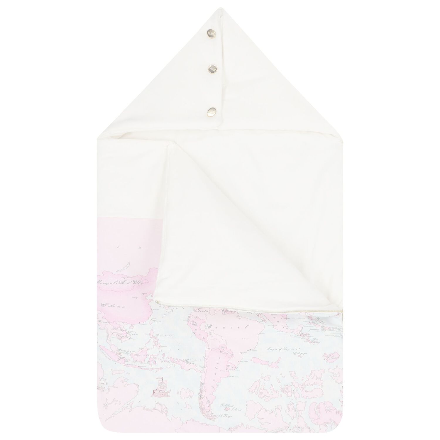 Baby Girls Ivory & Pink Geo Map Baby Nest, 2, hi-res