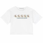 Girls White Logo T-Shirt, 2, hi-res