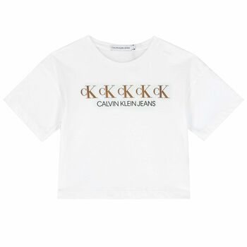 Girls White Logo T-Shirt