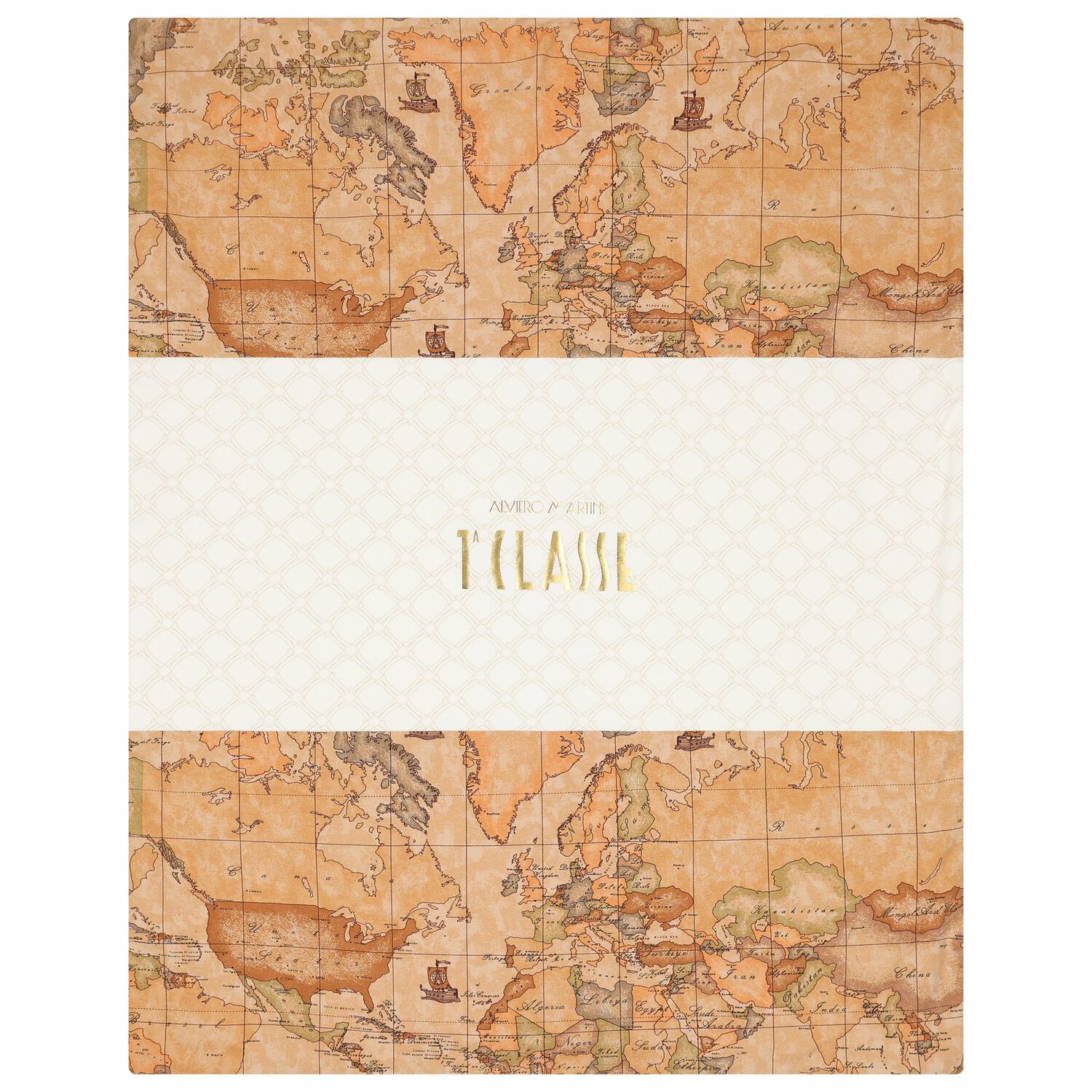 Beige & Ivory Geo Map Baby Blanket, 1, hi-res
