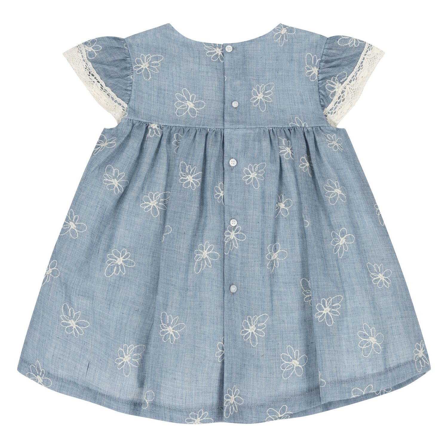Baby Girls Blue Floral Dress Set, 1, hi-res
