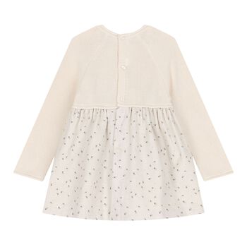 Baby Girls Ivory Knitted Dress