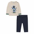 Younger Boys Navy Blue Robot Trouser Set, 1, hi-res