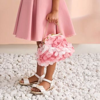 Girls Pink & White Floral Bag