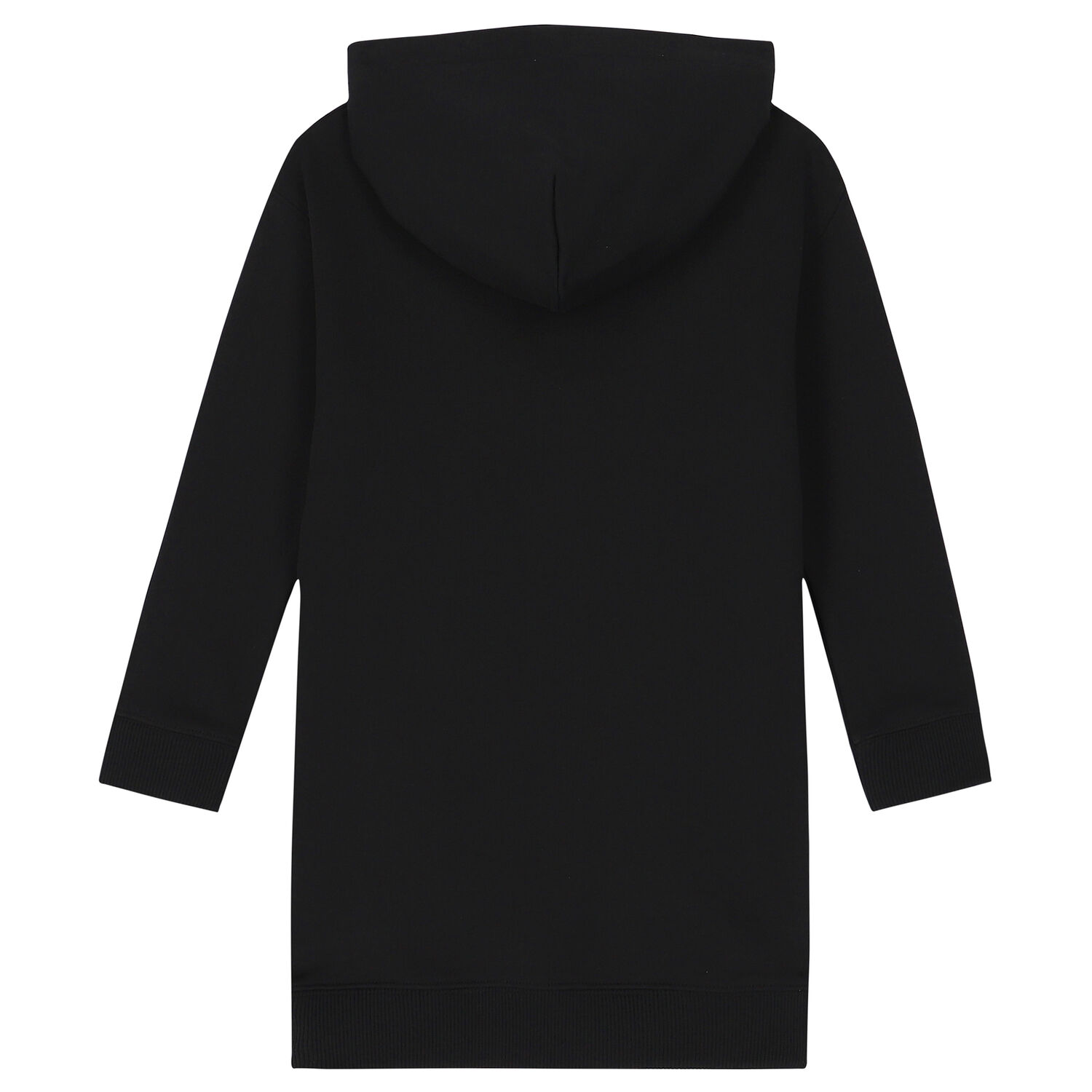 Girls Black Logo Hooded Dress, 1, hi-res image number null