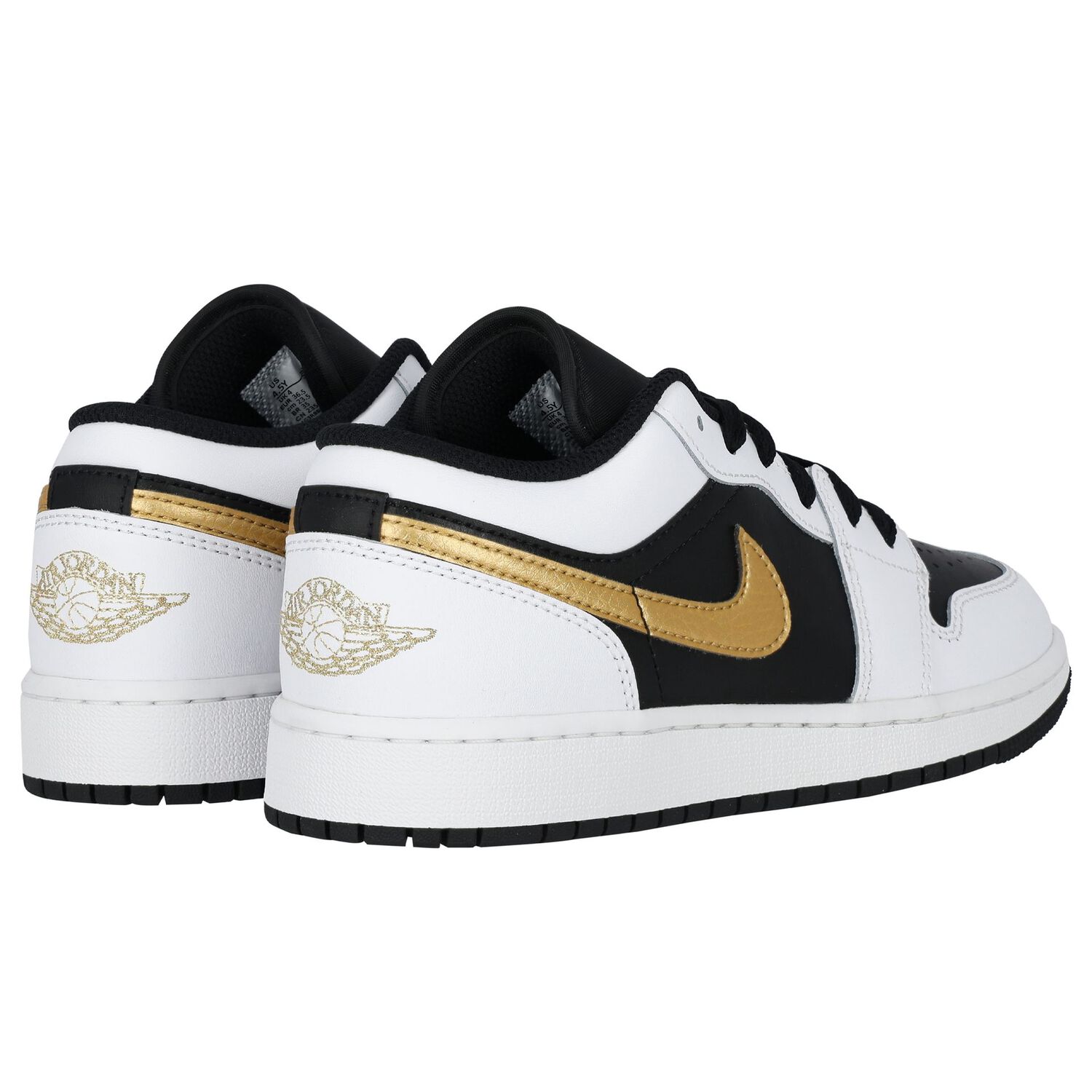 Black, White & Gold Air Jordan 1 Low Trainers, 3, hi-res