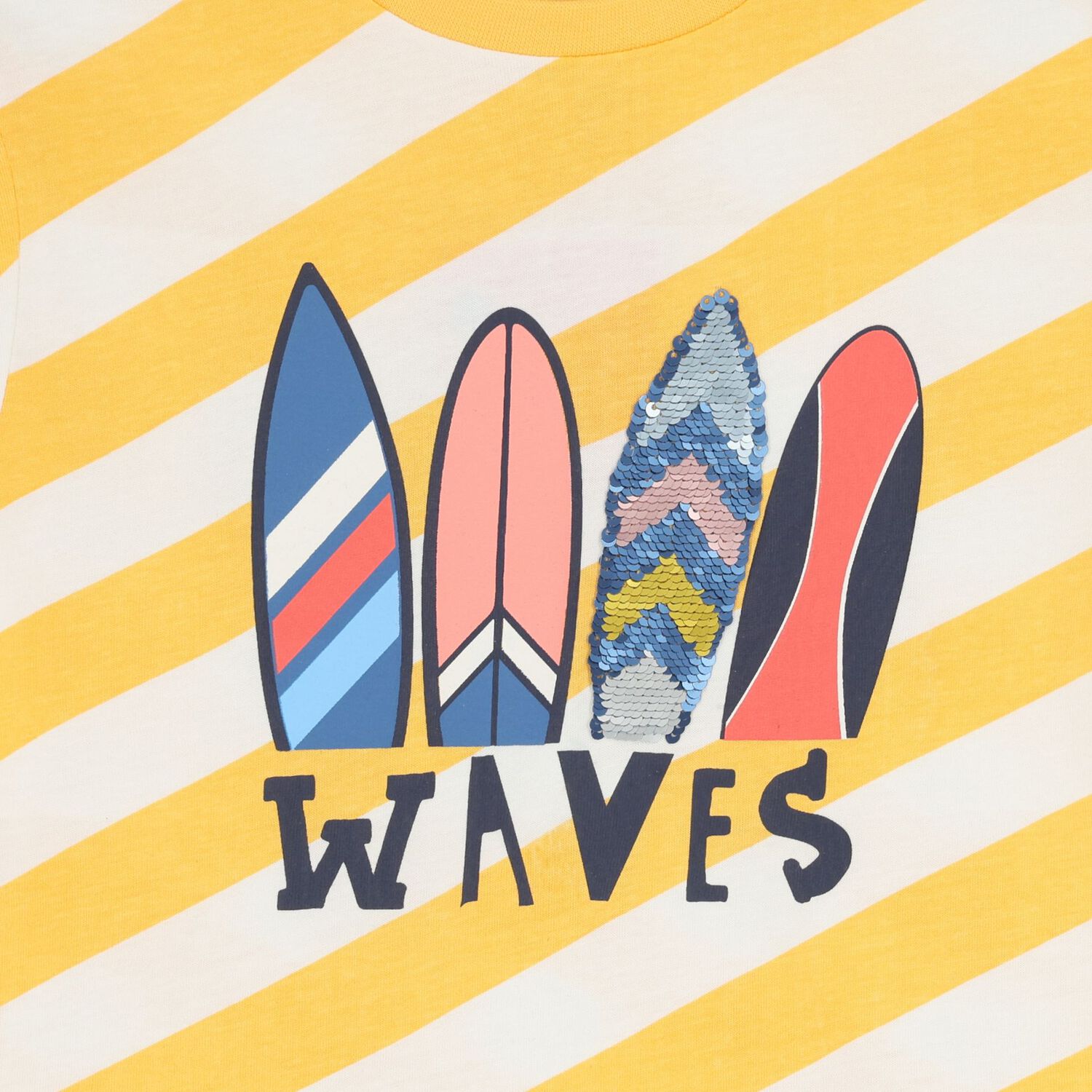 تشيرت مخطط باللونين الابيض و الاصفر للاولاد , 1, hi-res