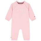 Baby Girls Pink Logo Romper, 2, hi-res