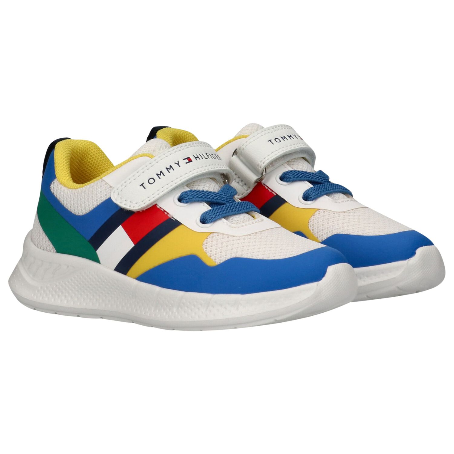 Boys Multi-Coloured Logo Trainers, 2, hi-res