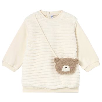 مجموعة فستان عاجية للبنات الصغيرات