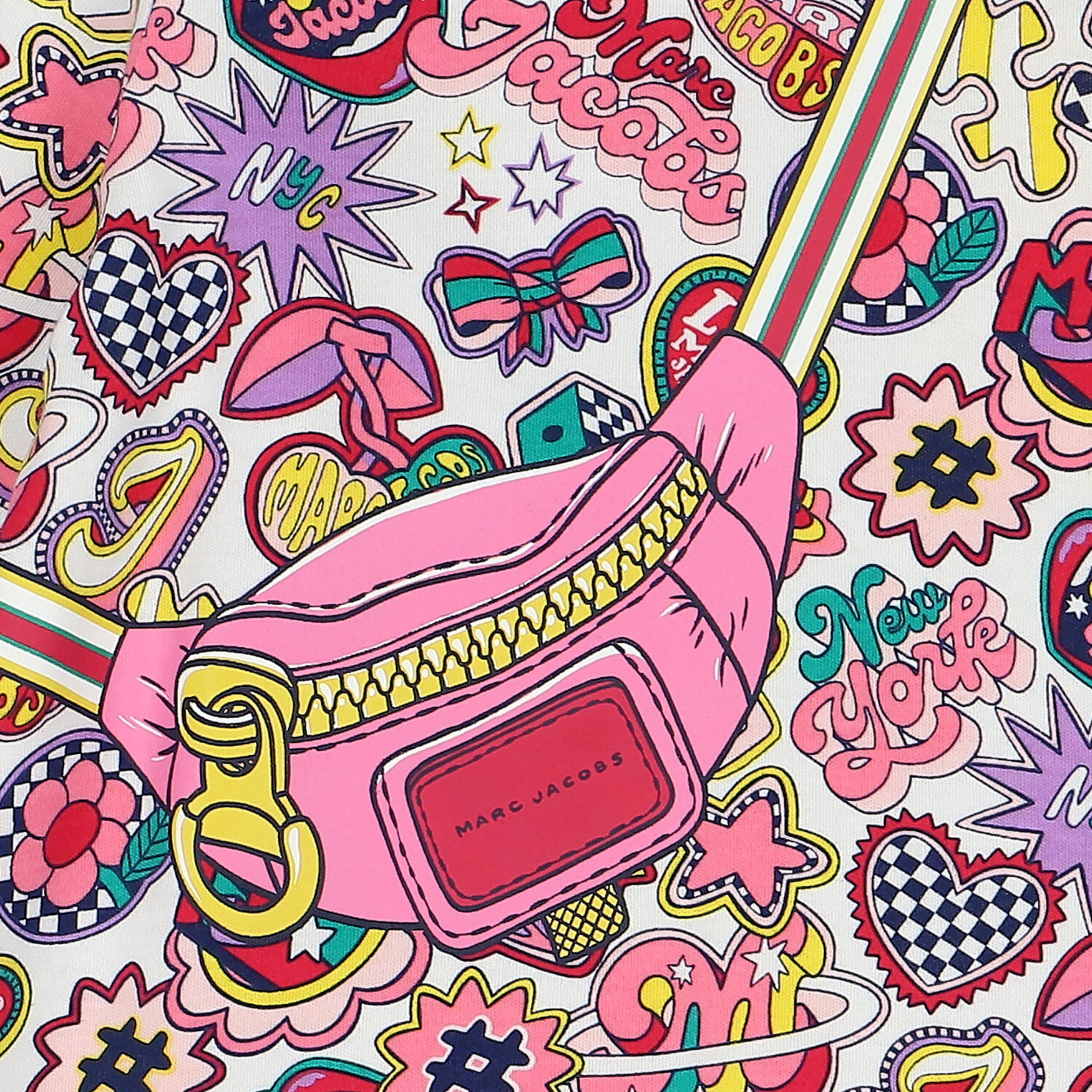 فستان بنات بالشعار باللون الابيض, 1, hi-res