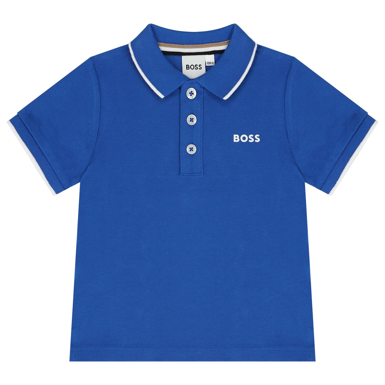Younger Boys Blue Logo Polo Shirt, 4, hi-res image number null