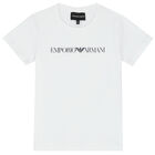 Boys White Logo T-Shirt, 2, hi-res