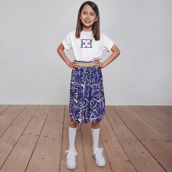 تيشيرت بنات بالشعار باللون العاجى