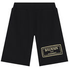 Black & Gold Logo Shorts, 1, hi-res