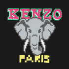 Girls Black Elephant Long Sleeve Top, 1, hi-res