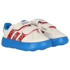 Boys Boys Ivory & Blue Marvel Grand Court Trainers, 1, hi-res