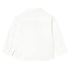 Younger Boys White Twill Shirt, 1, hi-res