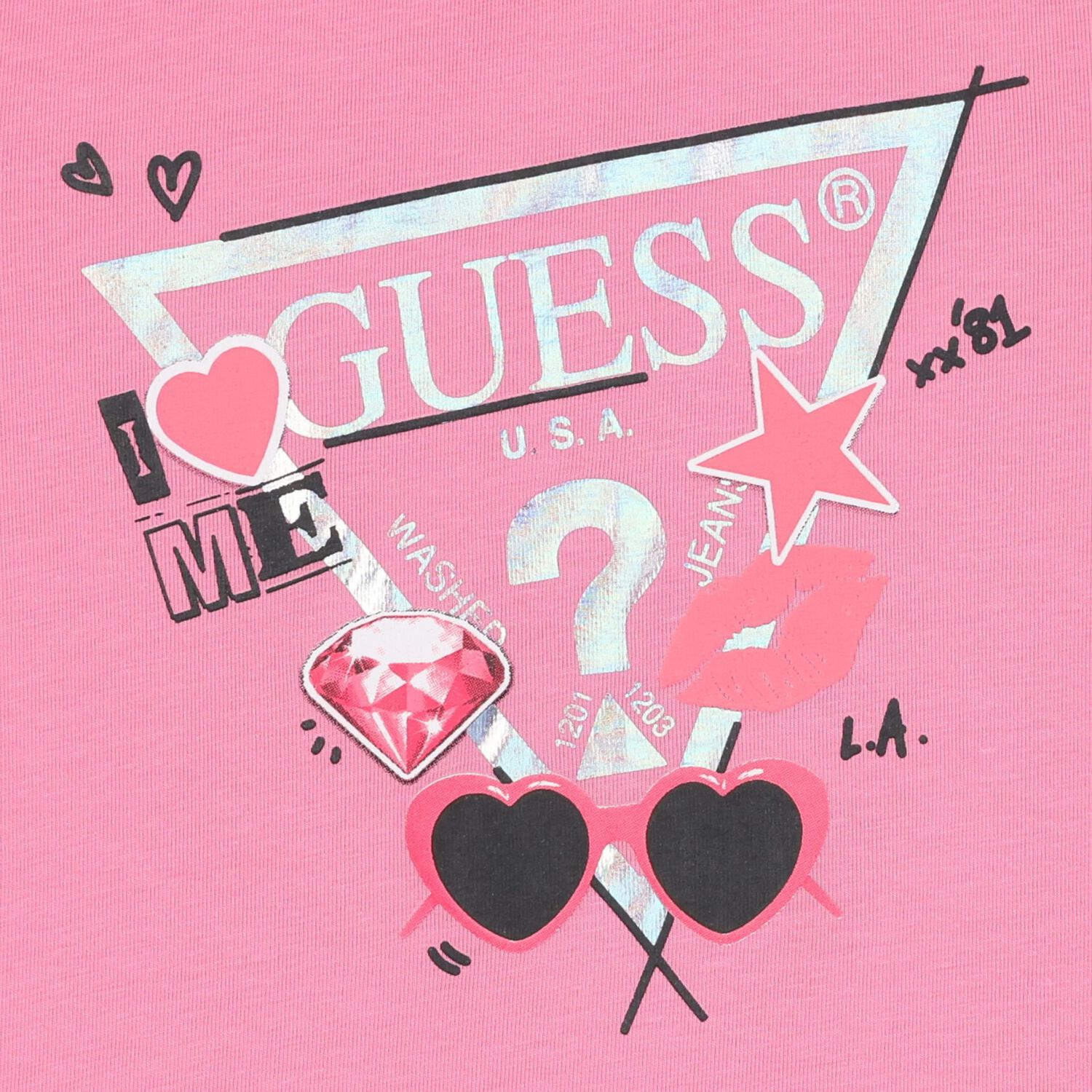 Girls Pink Logo T-Shirt, 3, hi-res