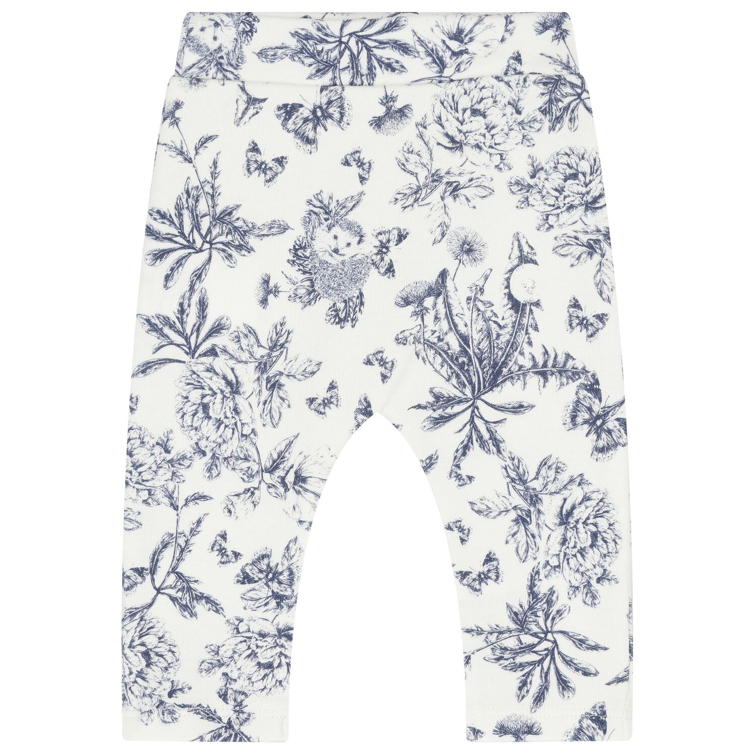 Navy Blue & White Toile De Jouy Cotton Baby Pyjamas, 1, hi-res image number null