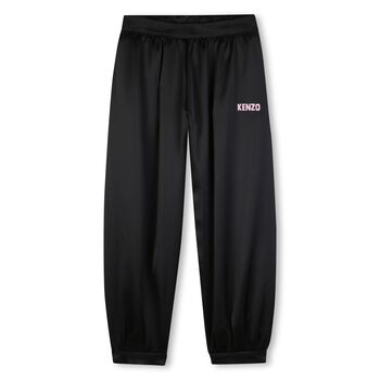 Girls Black Logo Joggers