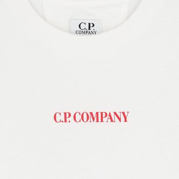 Boys White Logo Long Sleeve Top 