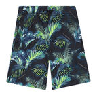 Boys Navy & Green Palm Shorts, 1, hi-res