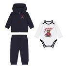 Baby Boys Navy Blue Teddy Bear Tracksuit (3 Piece), 2, hi-res