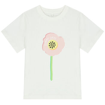 Girls Ivory Flower T-Shirt
