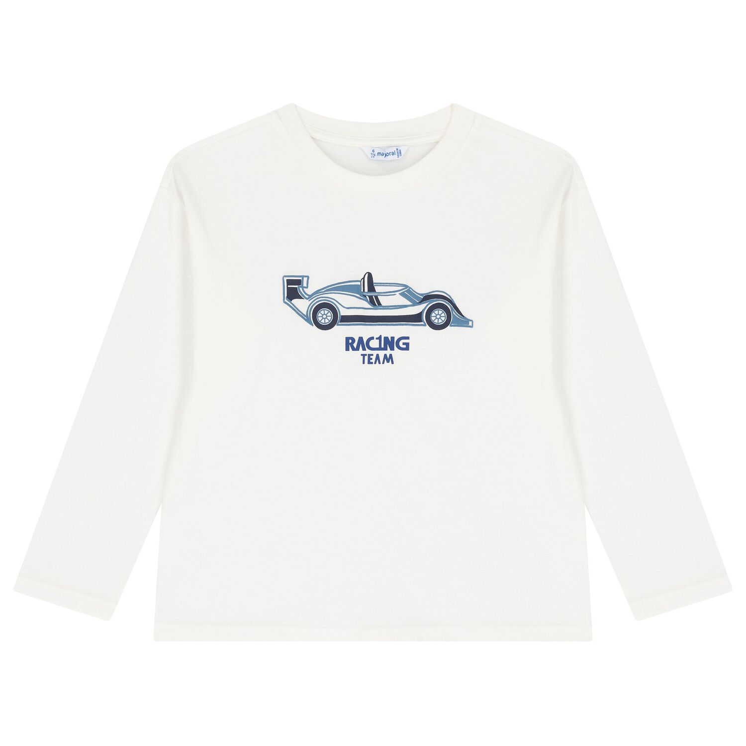 Boys White, Blue & Navy Blue Racing Car Tracksuit ( 3 Piece ), 2, hi-res