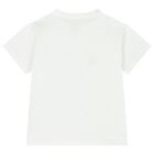 تيشيرت للبنات بشعار دب تيدي باللون الأبيض, 1, hi-res