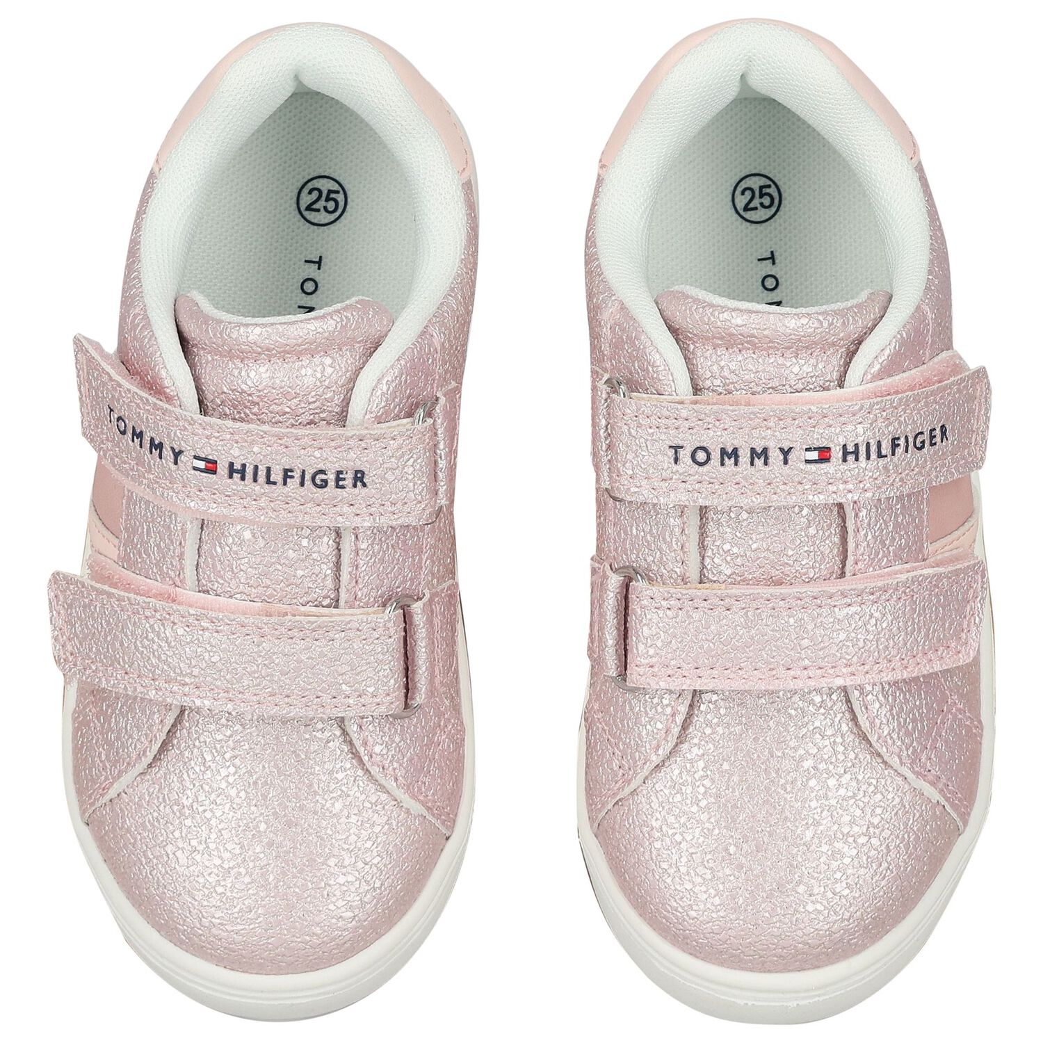 Girls Pink Glitter Leather Trainers, 1, hi-res