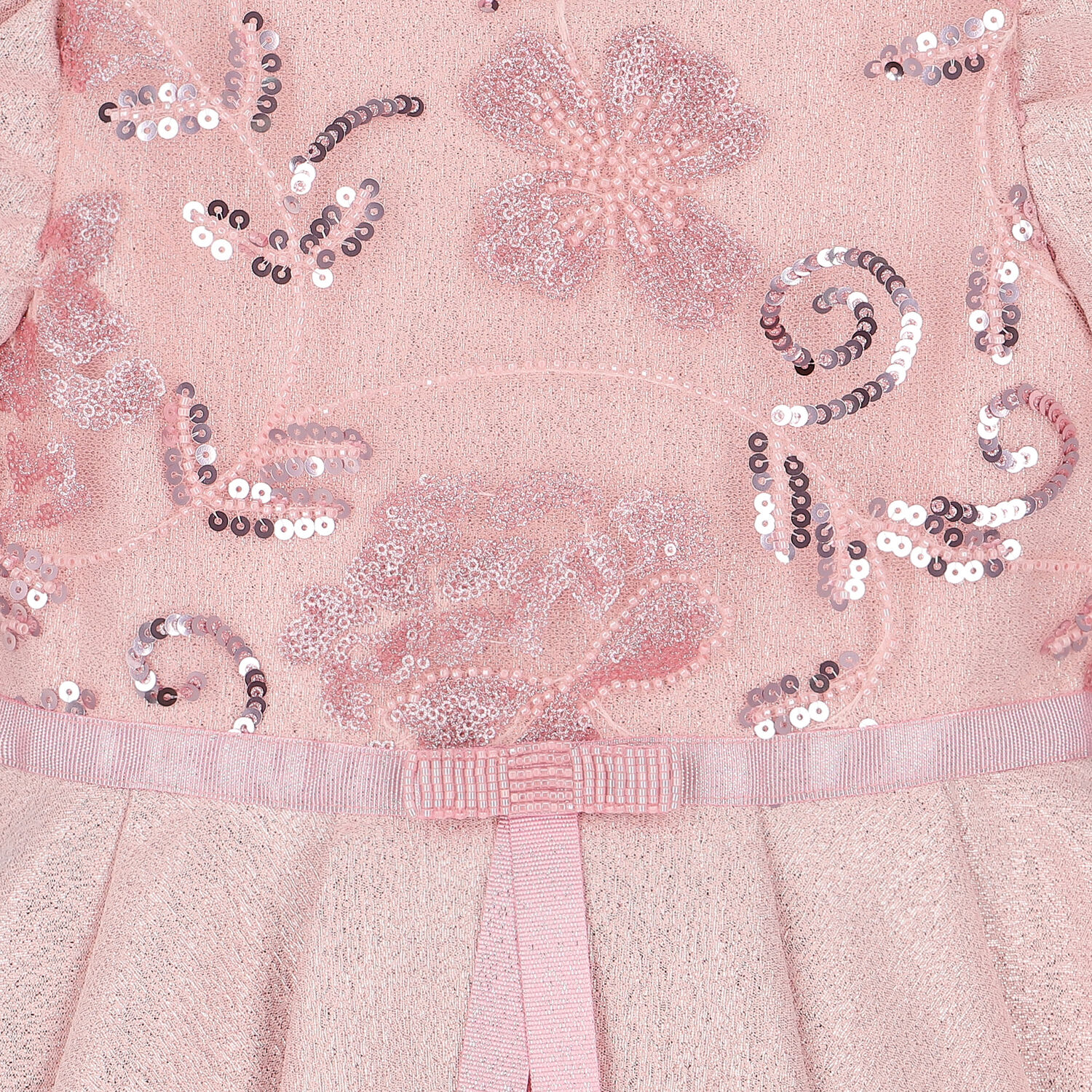 Girls Pink Embellished Sequin & Beaded Dress, 1, hi-res image number null
