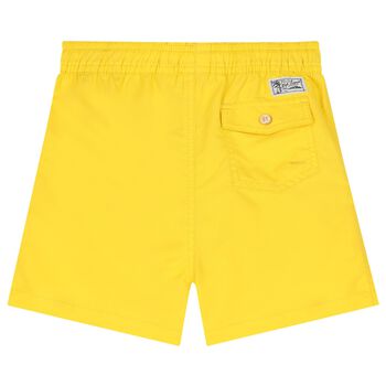 Boys Yellow Logo Swimshorts