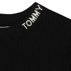 Girls Black Logo Knitted Dress, 1, hi-res