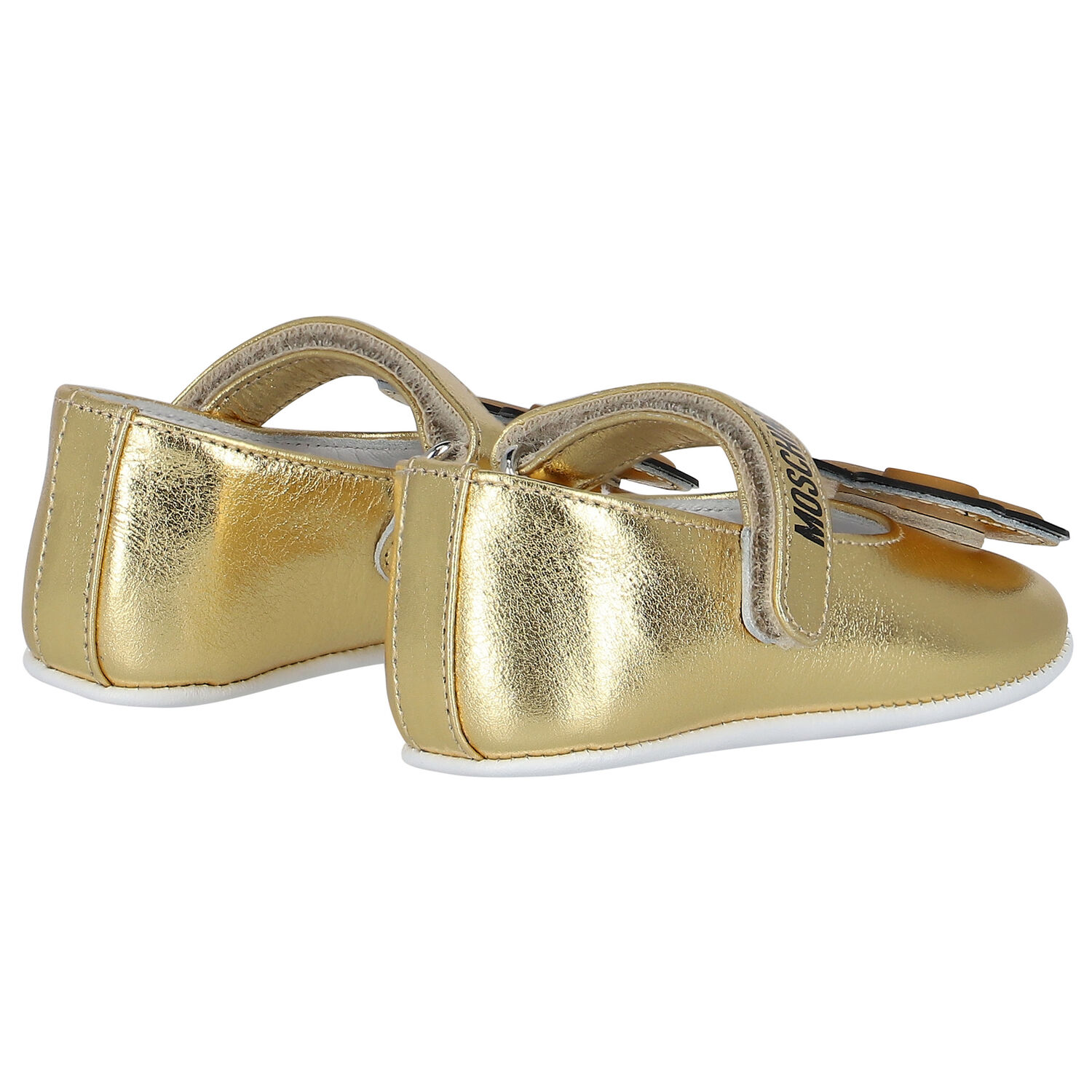Baby Girls Gold Teddy Bear Pre Walker Shoes, 1, hi-res image number null